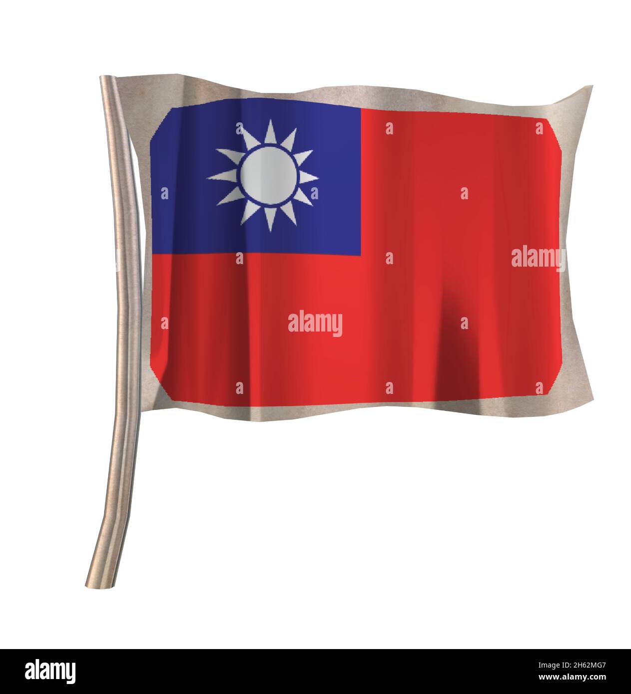 Taiwan glänzende Metallfahne mit Stange Stock Vektor