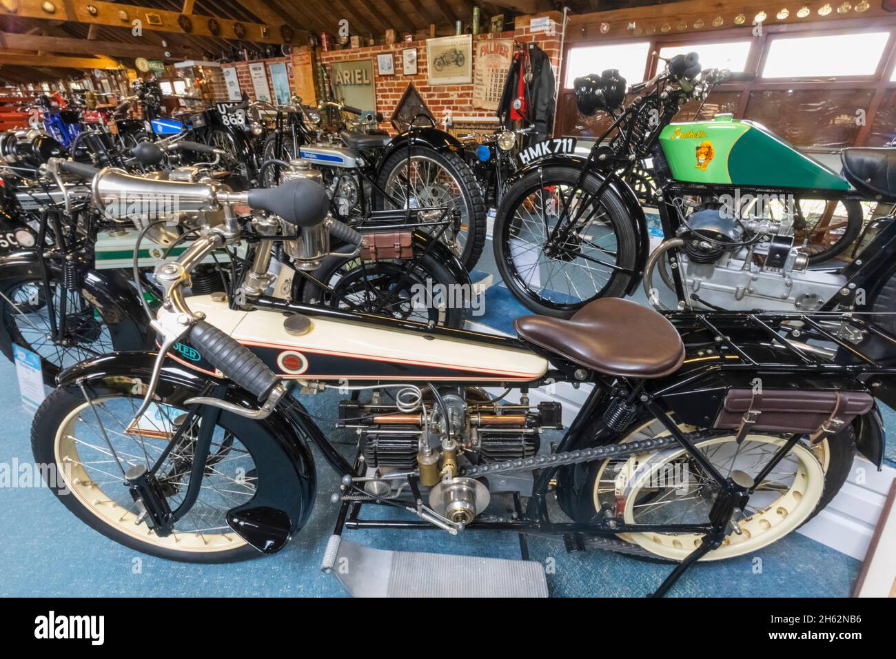 england, hampshire, neuer Wald, New milton, das sammy Miller Motorradmuseum, wooler semi tt Modell b 1921 Motorrad Stockfoto