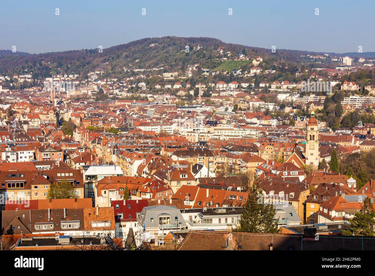 deutschland,baden-württemberg,stuttgart,stuttgart-süd,Blick von der neuen weinsteige über die Bezirke lehen und heslach Stockfoto