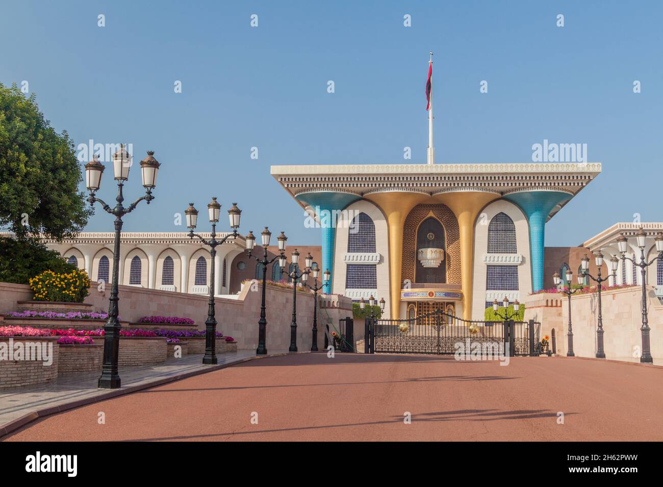 Al Alam Palast zeremonieller Palast des Sultans Qaboos in Muscat, Oman Stockfoto