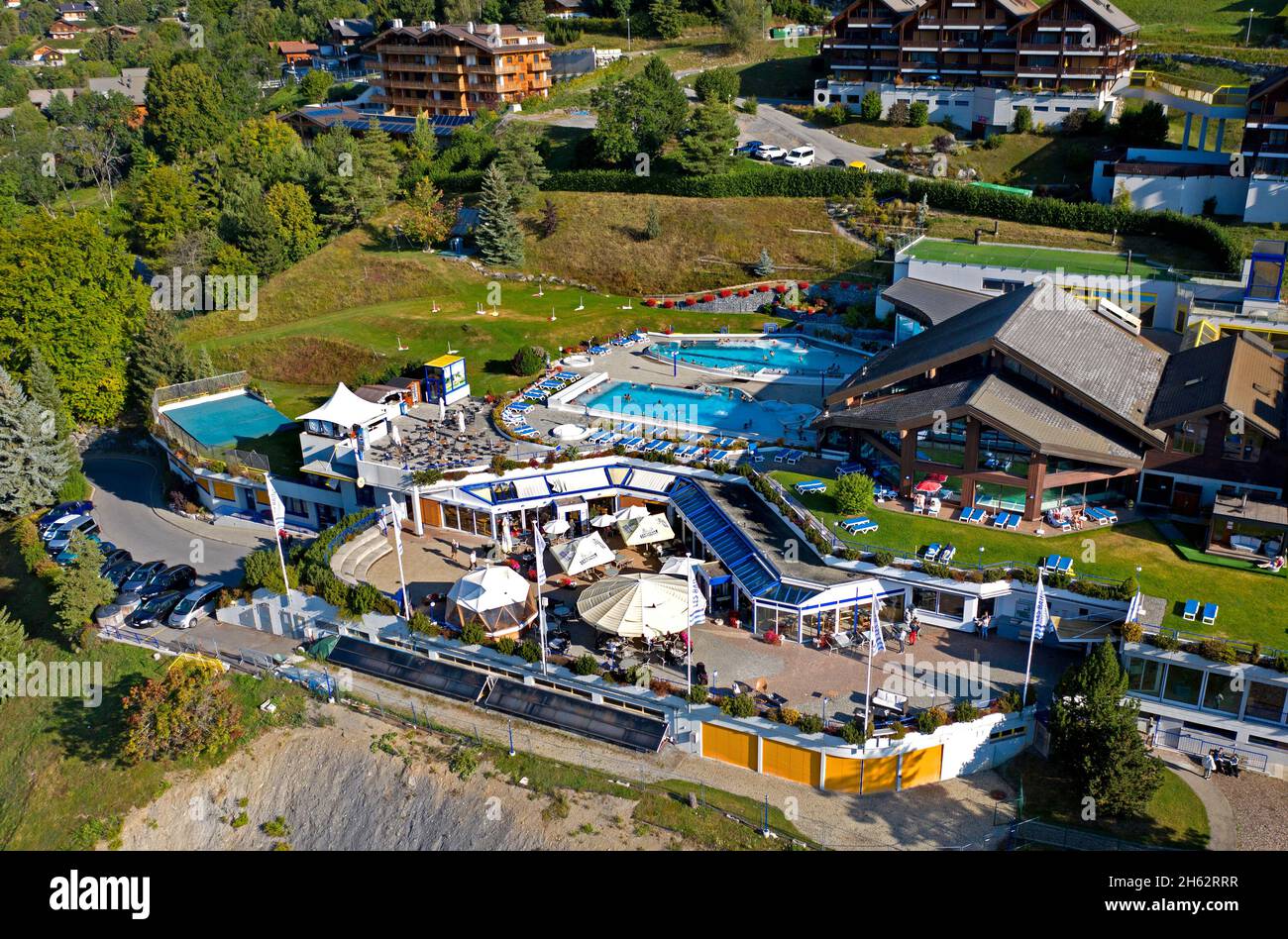 Thermalbad im Ferien- und Kurort ovronnaz,ovronnaz,wallis,schweiz Stockfoto