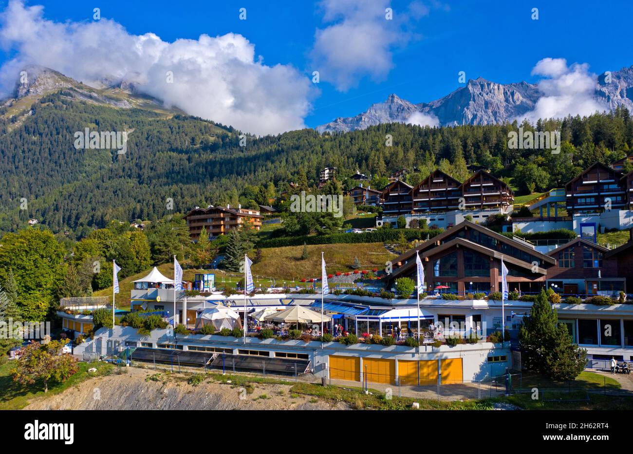 Thermalbad im Ferien- und Kurort ovronnaz,ovronnaz,wallis,schweiz Stockfoto