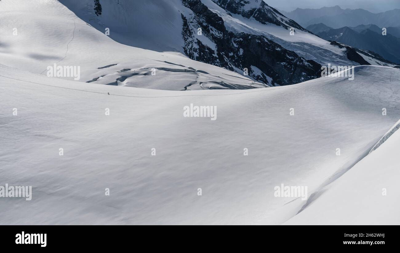 Bergsteiger auf dem Weg zum liskamm Stockfoto