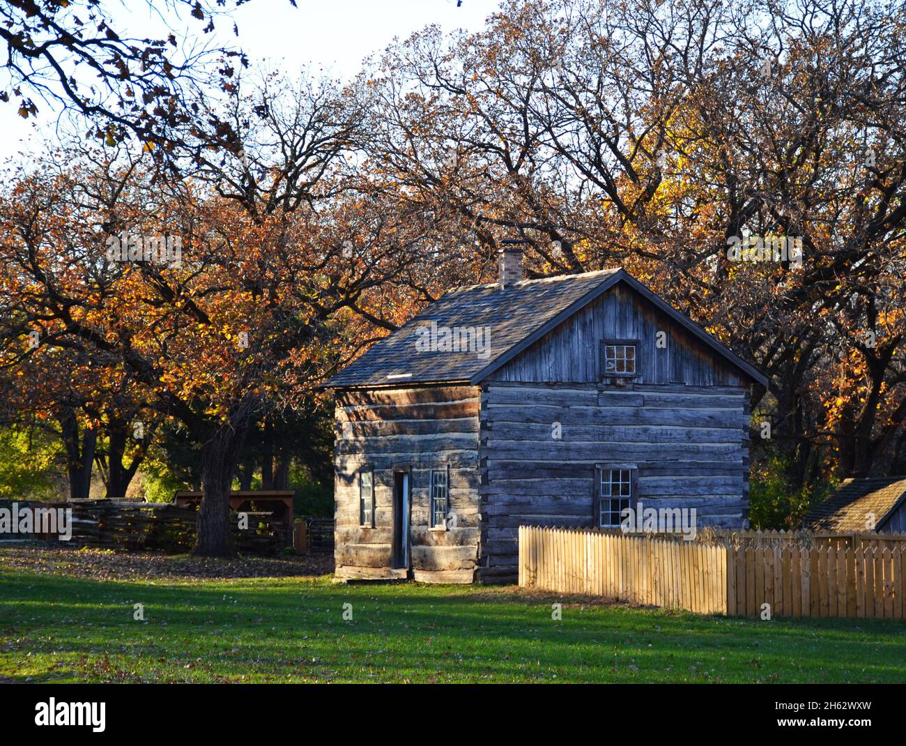 Old Houses of the Landing - Minnesota River Heritage Park in Shakopee Stockfoto