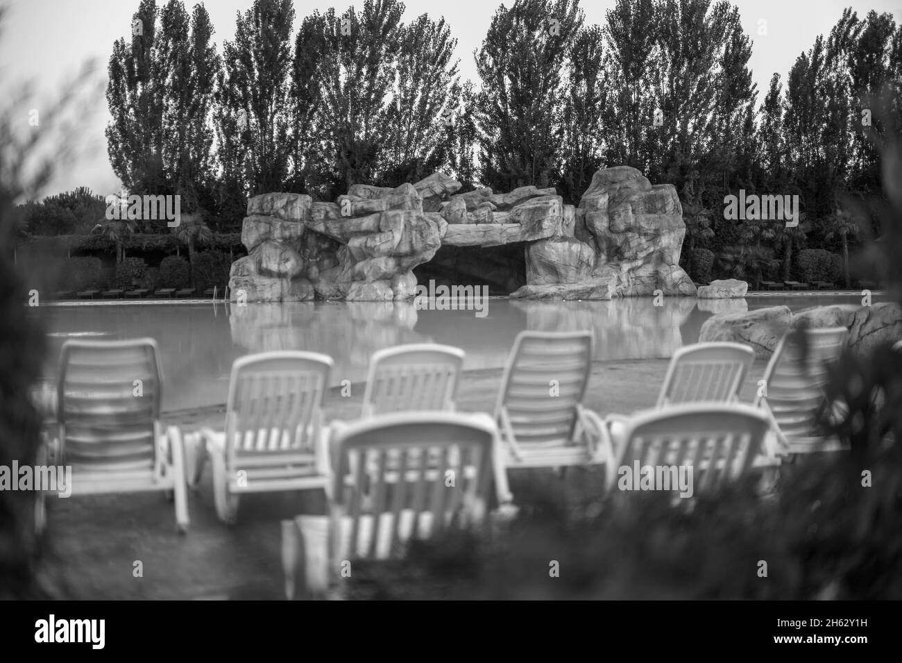 Impressionen vom Campingplatz tahiti bei Comaccio in der emilia-romagna, italien Stockfoto