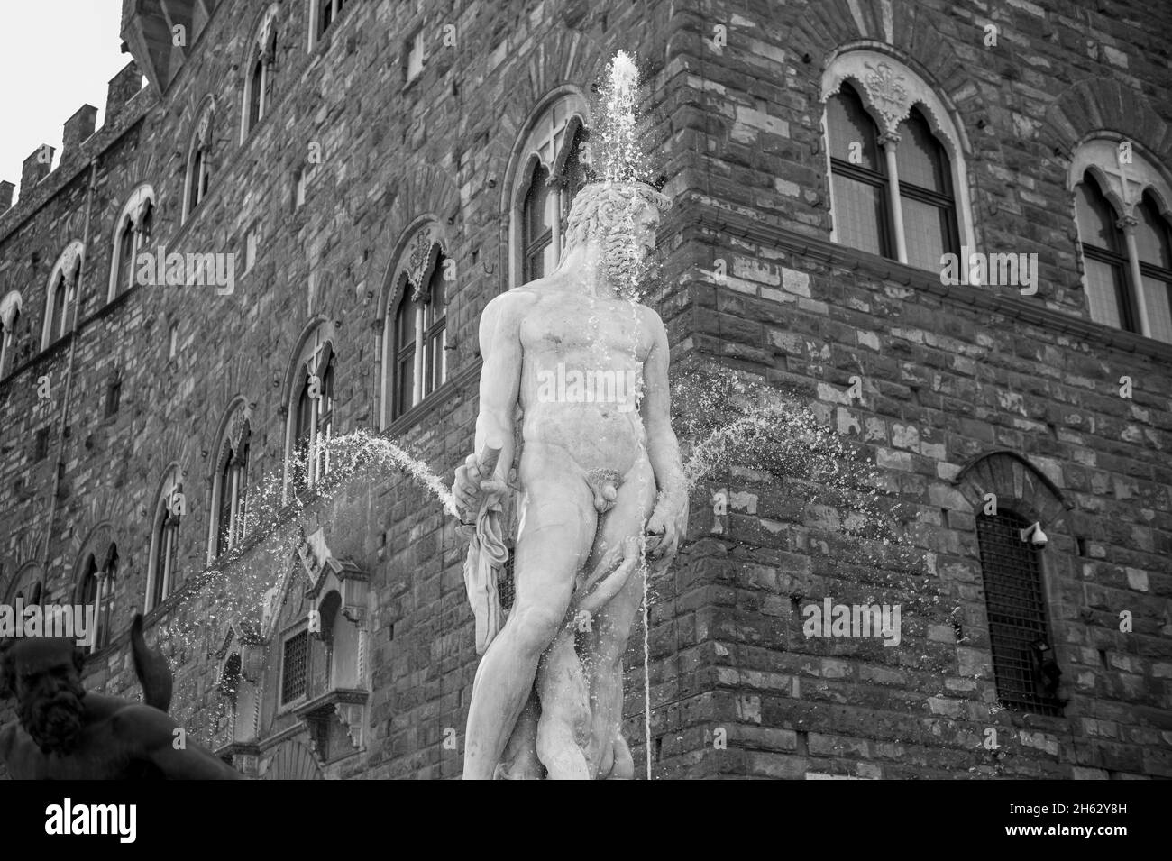 florenz, italien. Blick auf die piazza della signoria mit dem palazzo vecchio Stockfoto
