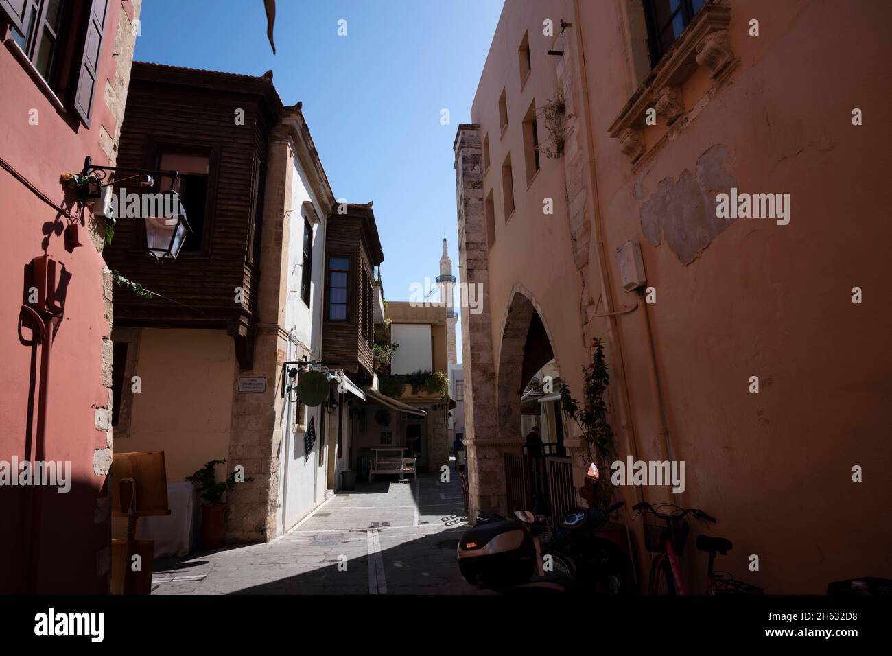 Besuch der alten charmanten Stadt rethymno. kreta Insel, griechenland. Ein schönes Dorf am Mittelmeer mit historischen Gebäuden und einem schönen Hafen Stockfoto