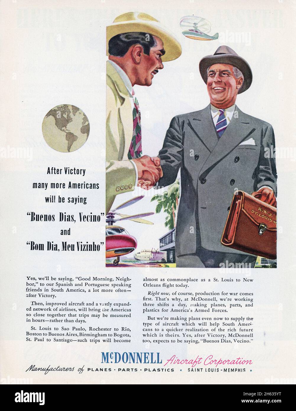 29. Mai 1944 „Time“-Zeitungszeitungsanzeige, USA Stockfoto