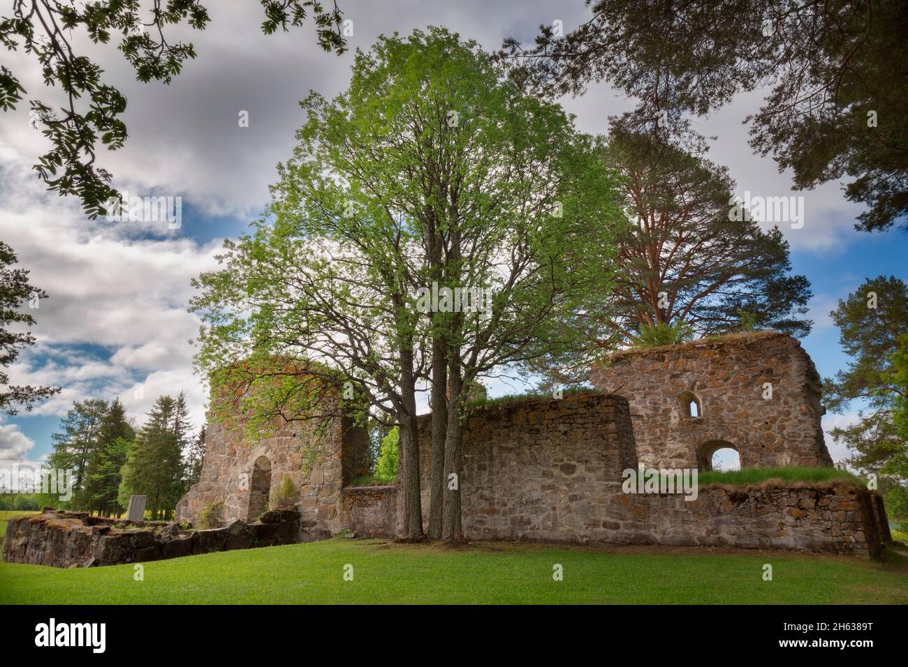 Ruine einer Kirche in der Nähe von Östersund eine Stadt in Schweden Stockfoto