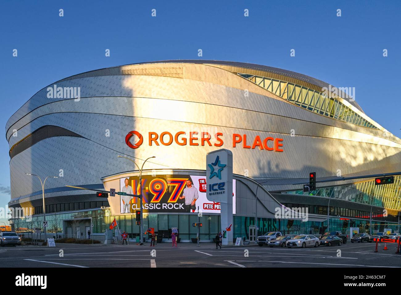 Rogers Place Arena, Ice District, Edmonton, Alberta, Kanada Stockfoto