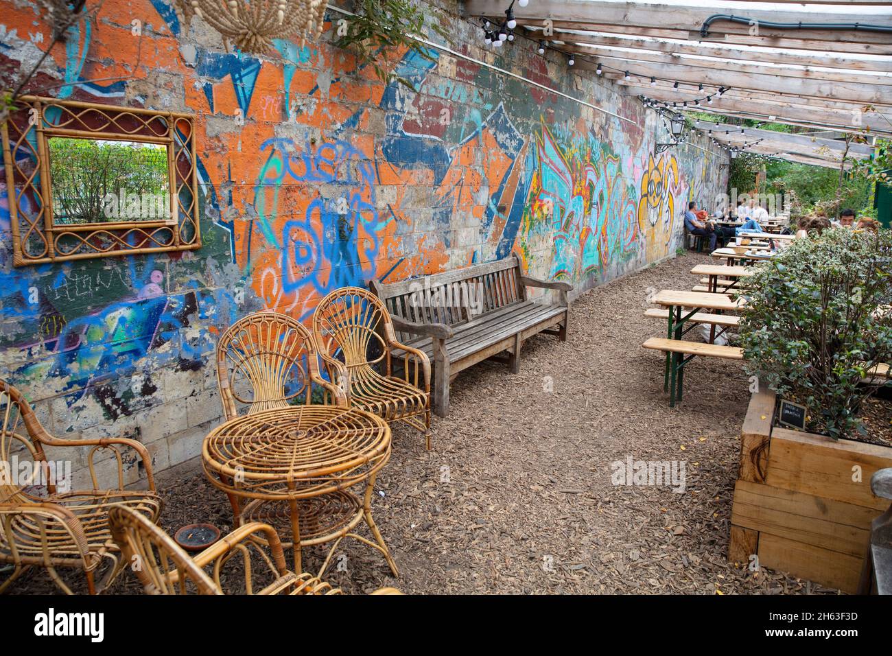 frankreich, paris, alternatives Restaurant, porte de clignancourt Stockfoto