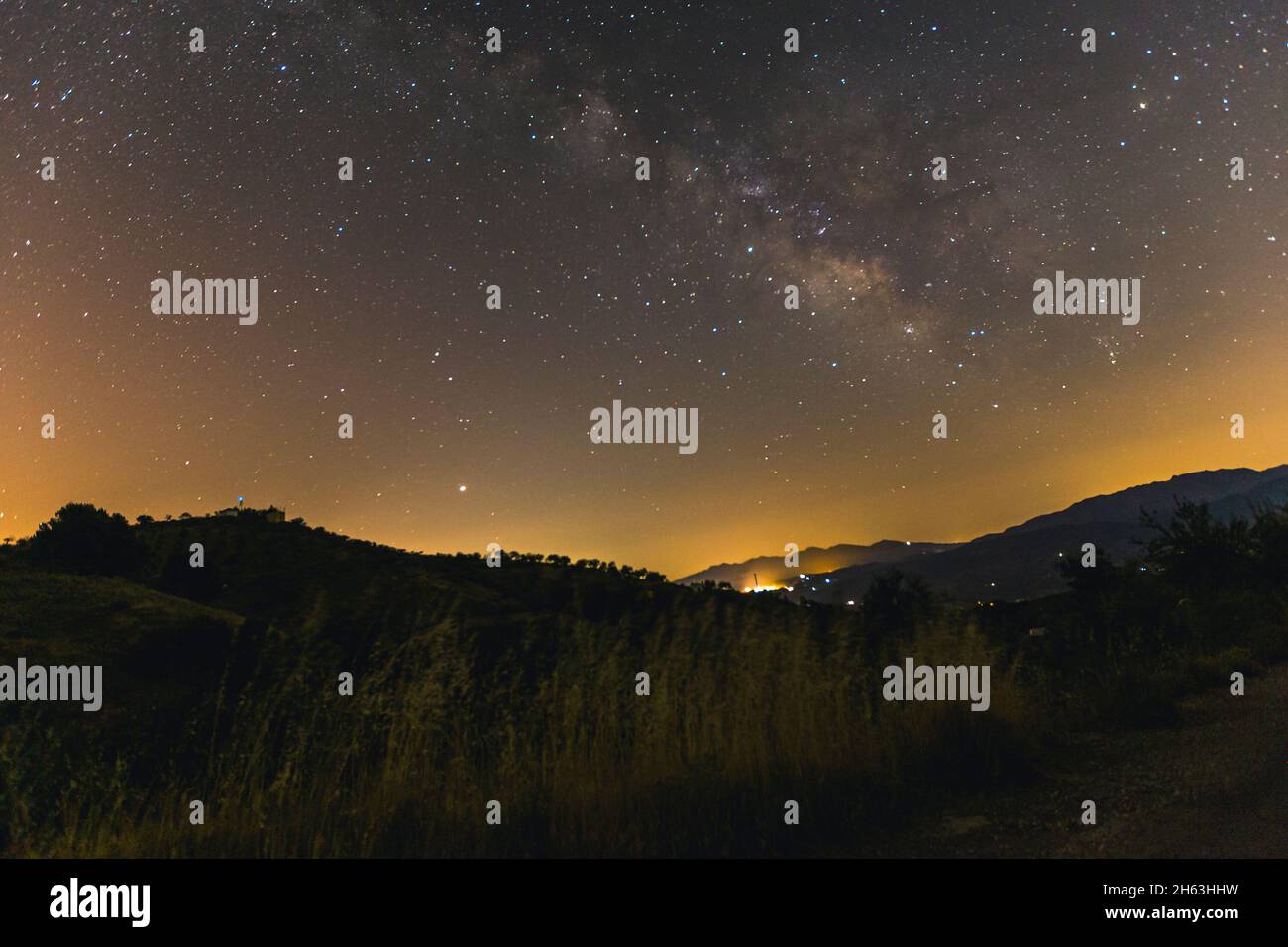 Nachts im nationalpark sierra de las nieves, andalusien, spanien Stockfoto