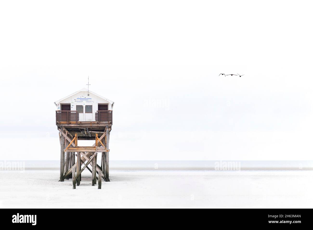 Stelzenhaus am Strand von sankt peter ording Stockfoto