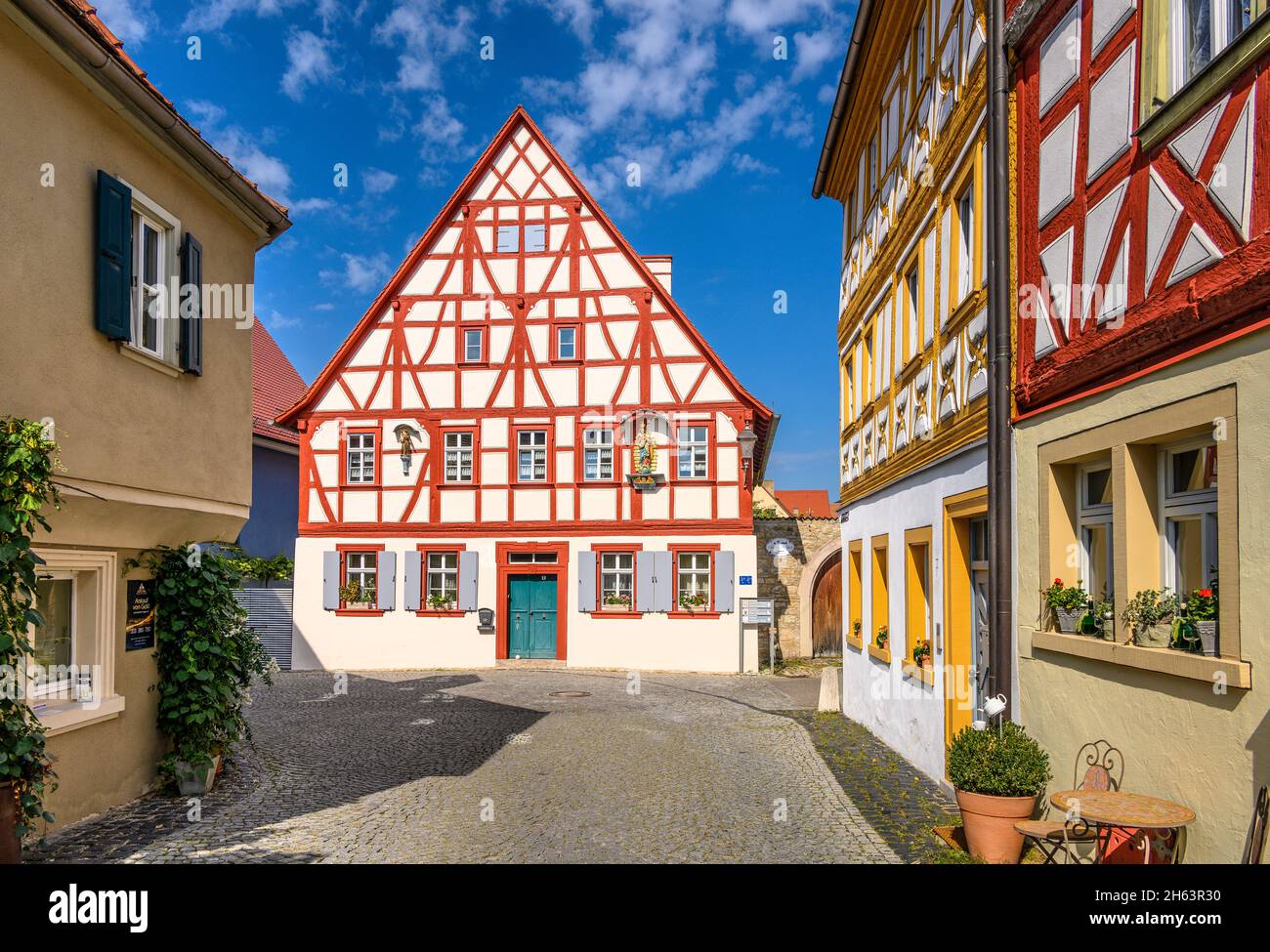 deutschland,bayern,unterfranken,fränkisches Weinland,iphofen,Altstadt,Fachwerkhäuser Stockfoto