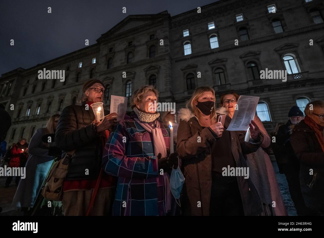 Richard Ratcliffe, Hungerstreik-Tag 20 zur Unterstützung seiner Frau: Nazanin Zaghari-Ratcliffe vor dem Auswärtigen Amt in London, Großbritannien. Stockfoto