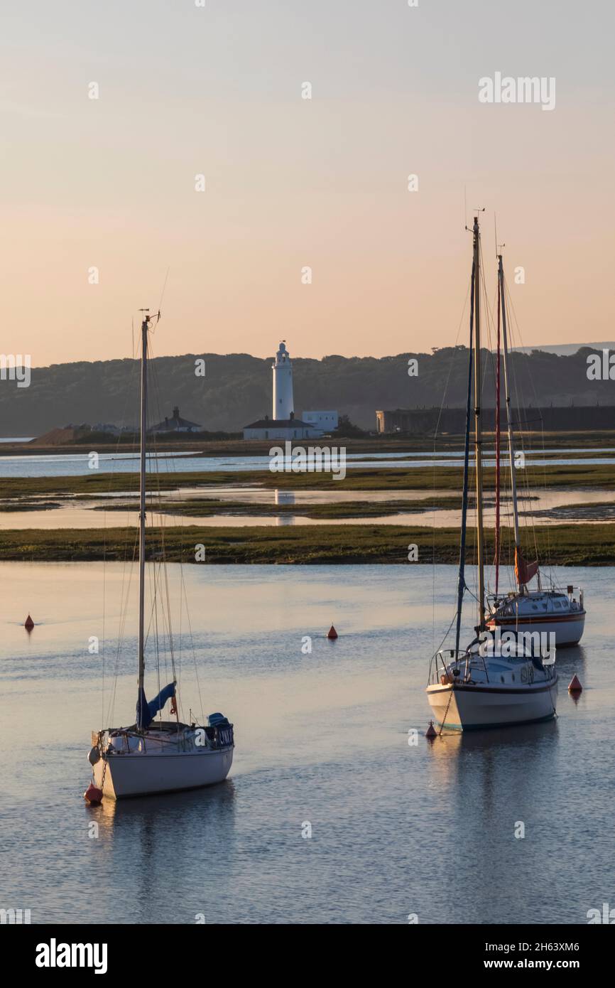 england, hampshire, der neue Wald, Keyhaven, hurst Castle und Leuchtturm Stockfoto
