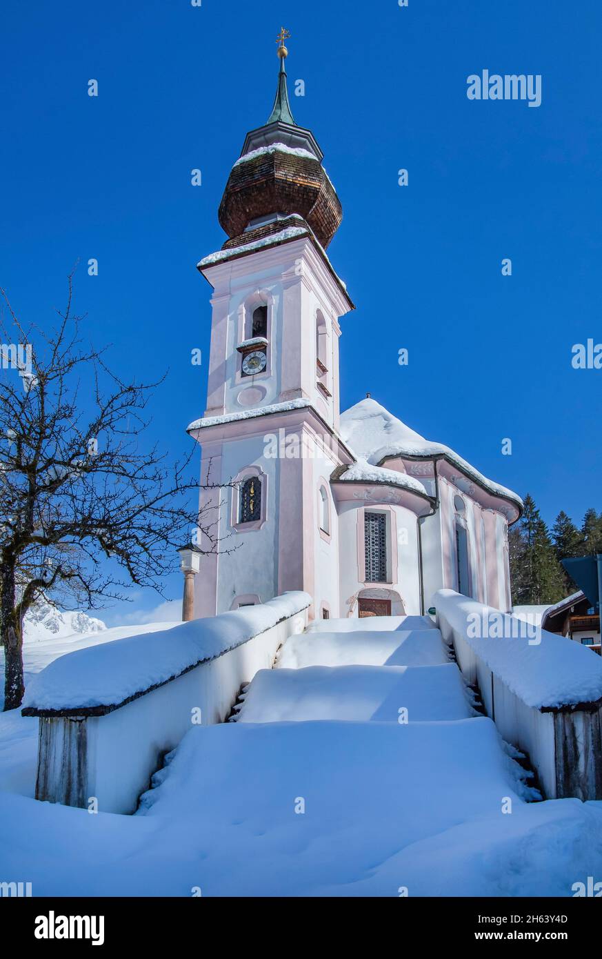 Wallfahrtskirche maria gern im gleichnamigen Hochtal,berchtesgaden,berchtesgadener alpen,berchtesgadener Land,oberbayern,bayern,deutschland Stockfoto