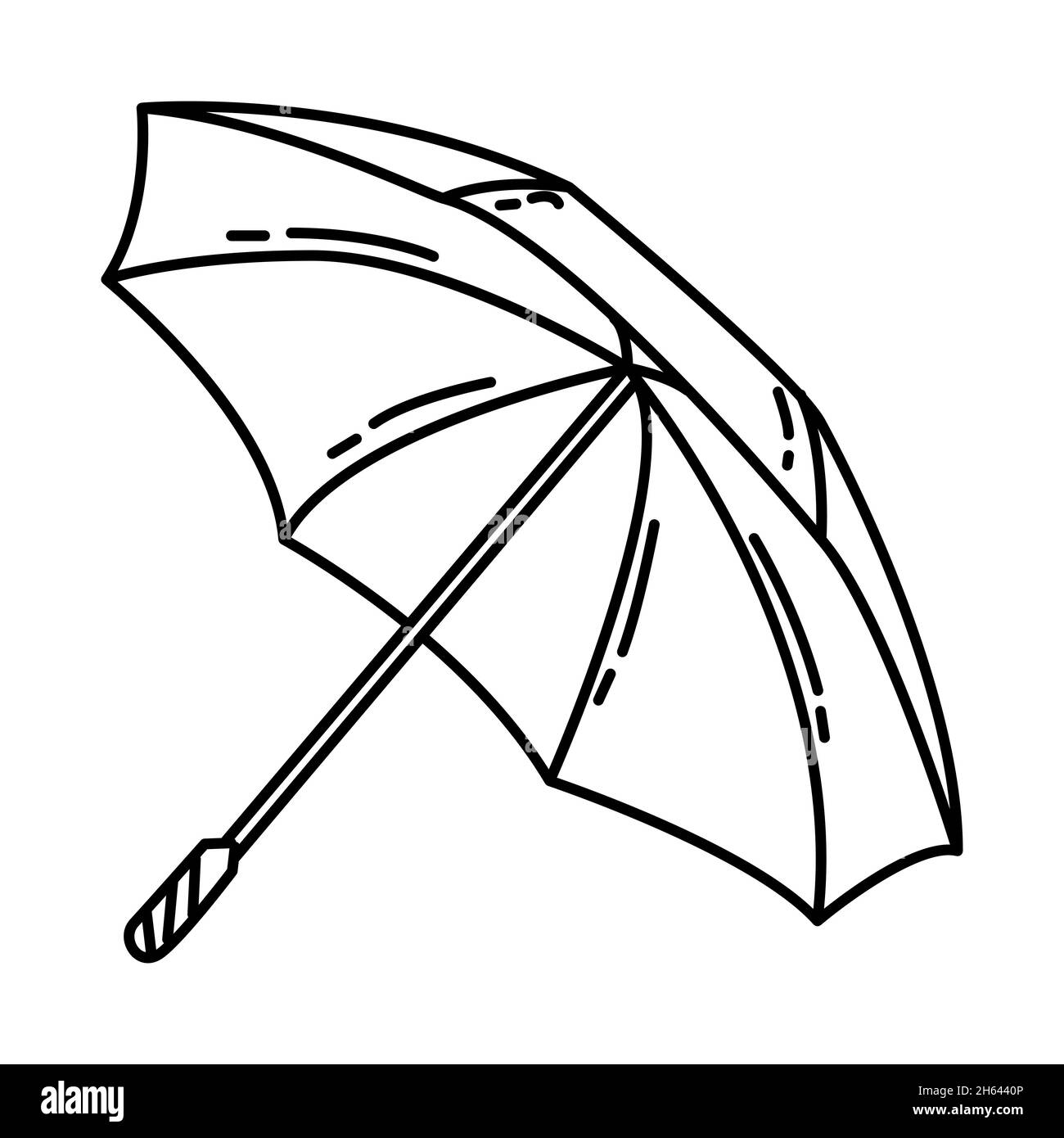 Regenschirm Teil von Frauen Accessoires handgezeichnete Icon Set Vektor. Stock Vektor