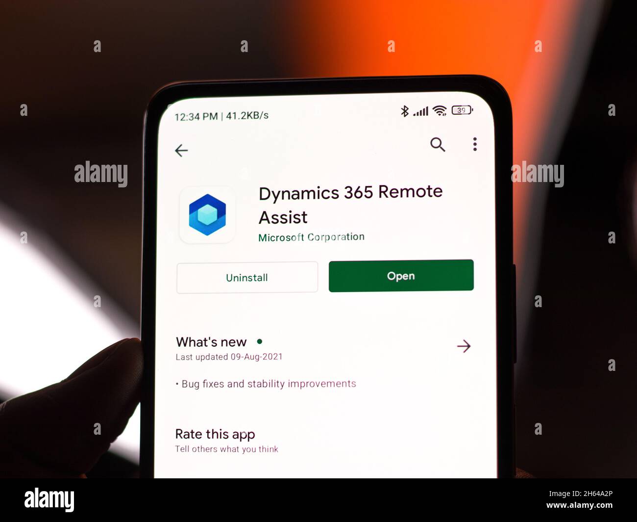 West Bangal, Indien - 11. November 2021 : Microsoft Dynamics 365-Logo auf dem Telefonbildschirm Stockbild. Stockfoto