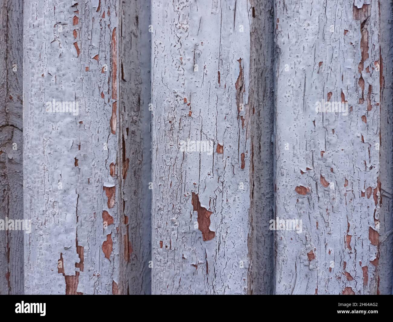 Holz alt geknackt in hellblau lackiert. Stockfoto