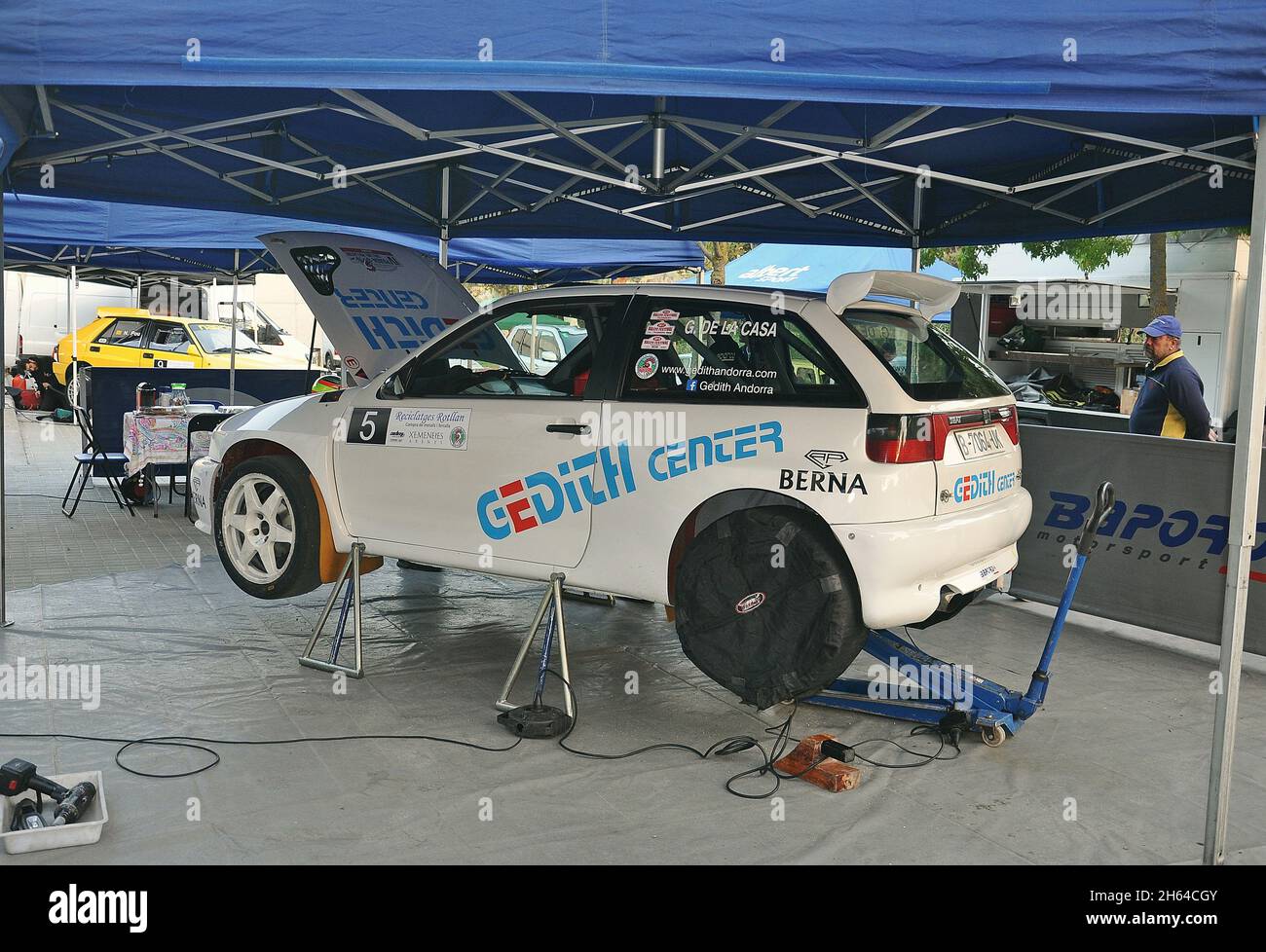 Gerard de la Casa-Seat Ibiza in der Subiba al Coll del Pollatre-2018 der Catalonia Mountain Motor Championship Stockfoto