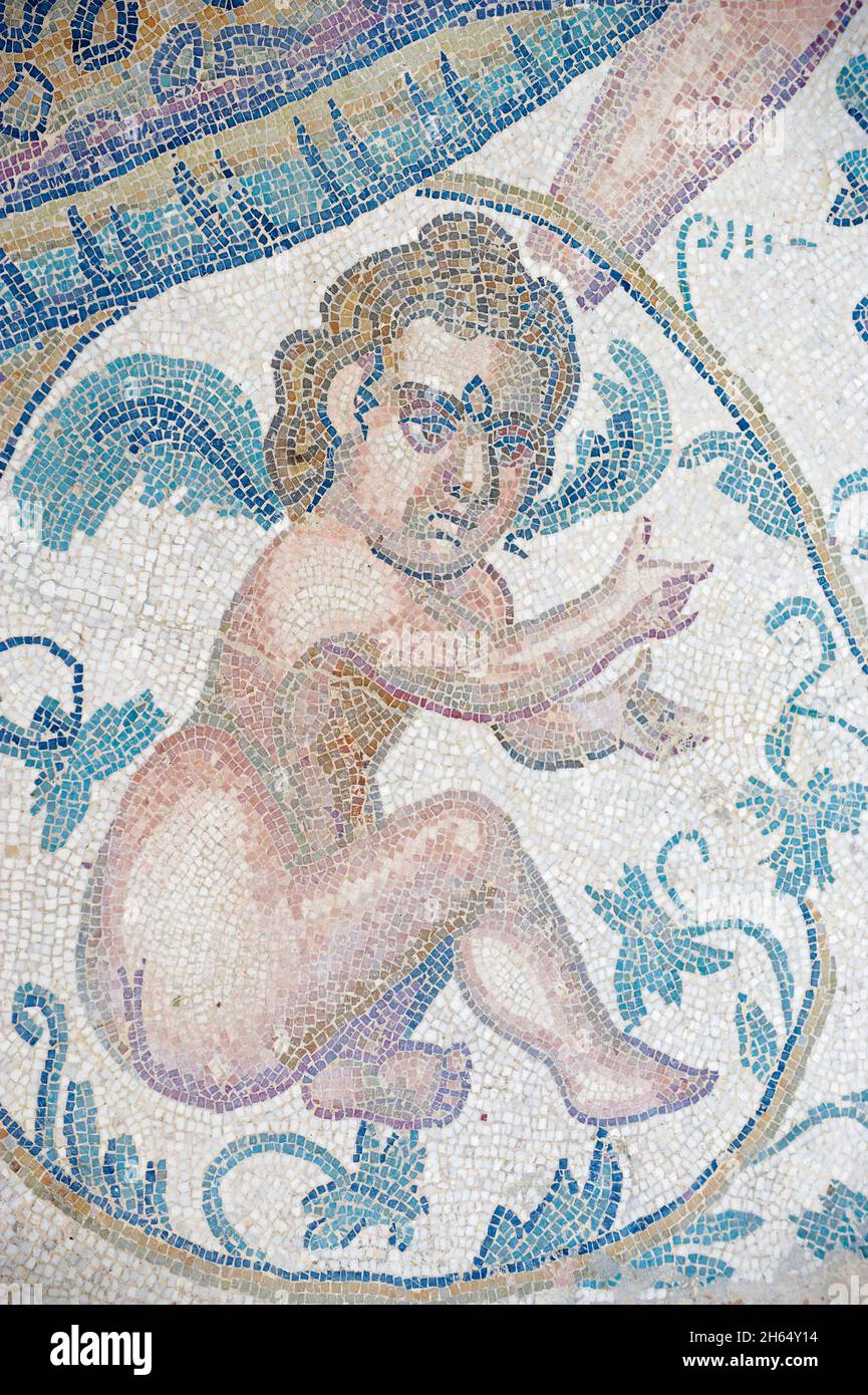 Italien, sizilien, Piazza Armerina, Villa Romana del Casale, Mosaiken, UNESCO-Weltkulturerbe Stockfoto