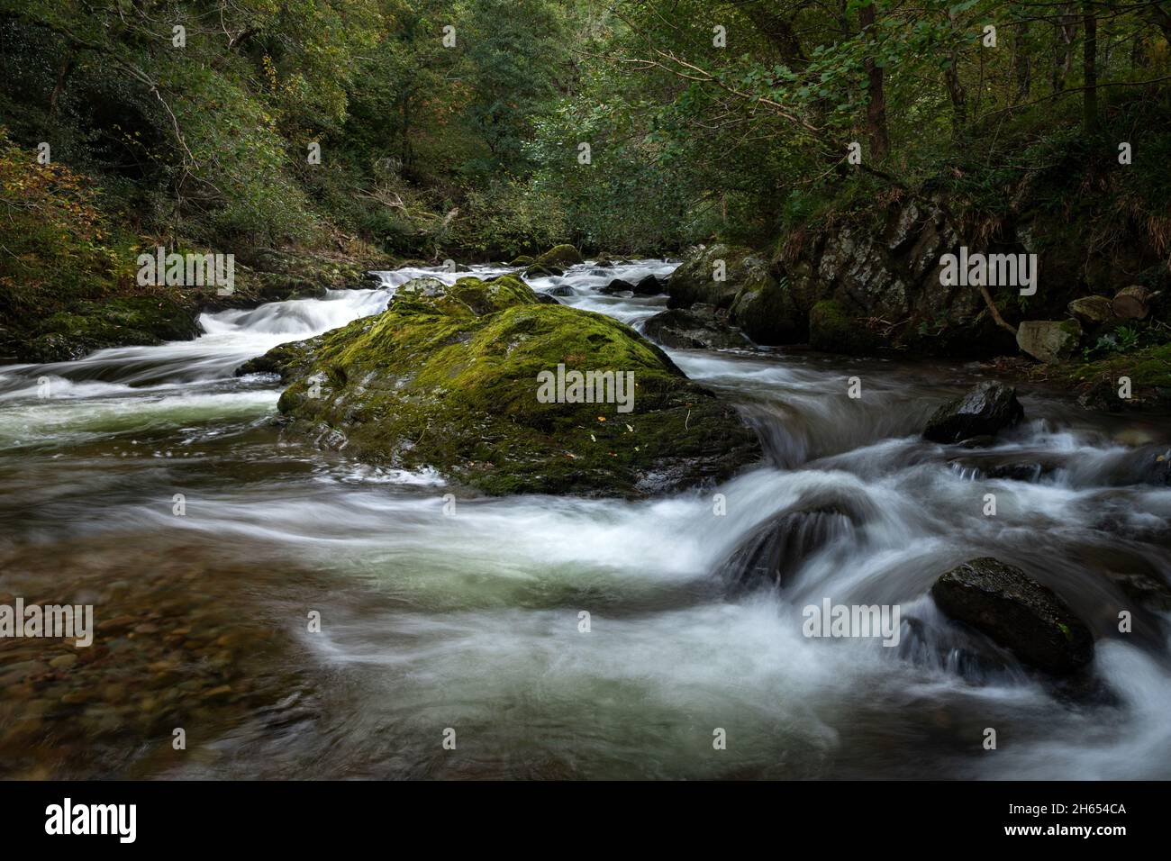 East Lyn River in der Nähe von Lynmouth, Devon Stockfoto