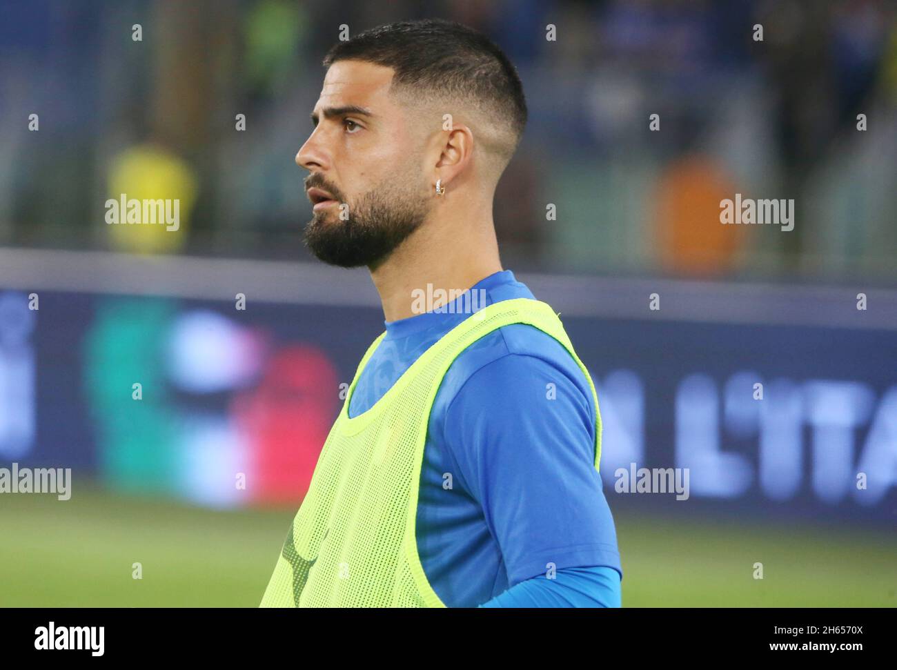 Lorenzo Insigne aus Italien erwärmt sich während der FIFA Weltmeisterschaft 2022, Qualifikationsspiel der Gruppe C zwischen Italien und der Schweiz am 12. November 2021 im Stadio Olimpico in Rom, Italien - Foto Laurent Lairys / DPPI Stockfoto