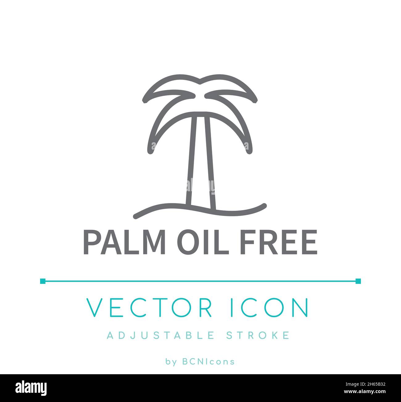 Palmöl-Freie Kosmetik- Und Lebensmittel-Vektorlinie Symbol Stock Vektor
