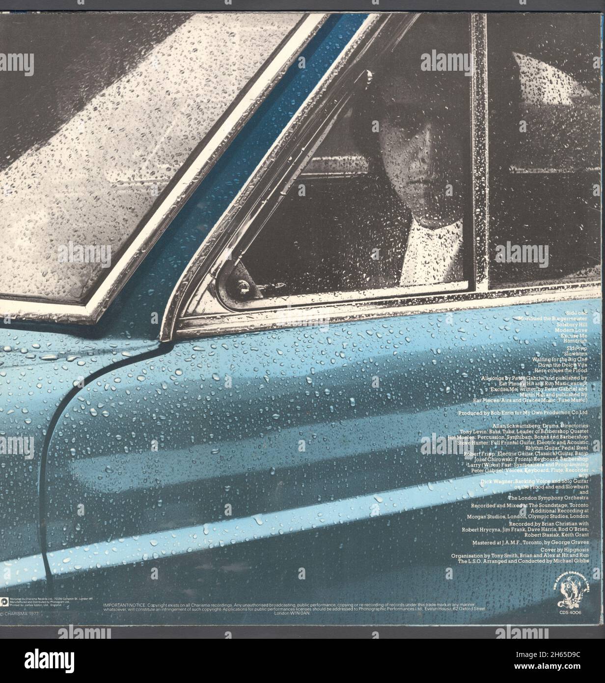 Peter Gabriel, Soloalbum, Charisma. Entworfen von Hipgnosis. Nachdem er Genesis verlassen hatte. Stockfoto