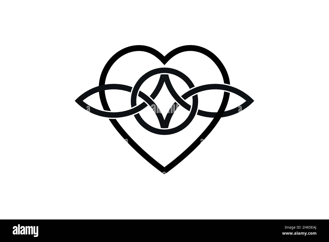Keltischer Liebesknoten, verflochene Herzform, SymbolKnoten der ewigen