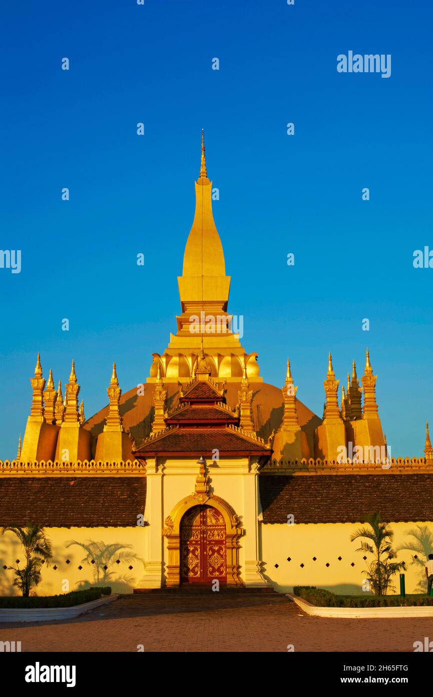Laos, ville de Vientiane, Stupa Pha That Luang // Laos, Vientiane Stadt, Pha That Luang Stupa Stockfoto