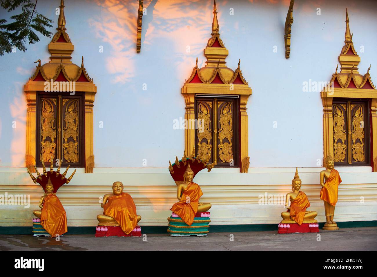 Laos, ville de Vientiane, Stupa Pha That Luang // Laos, Vientiane Stadt, Pha That Luang Stupa Stockfoto