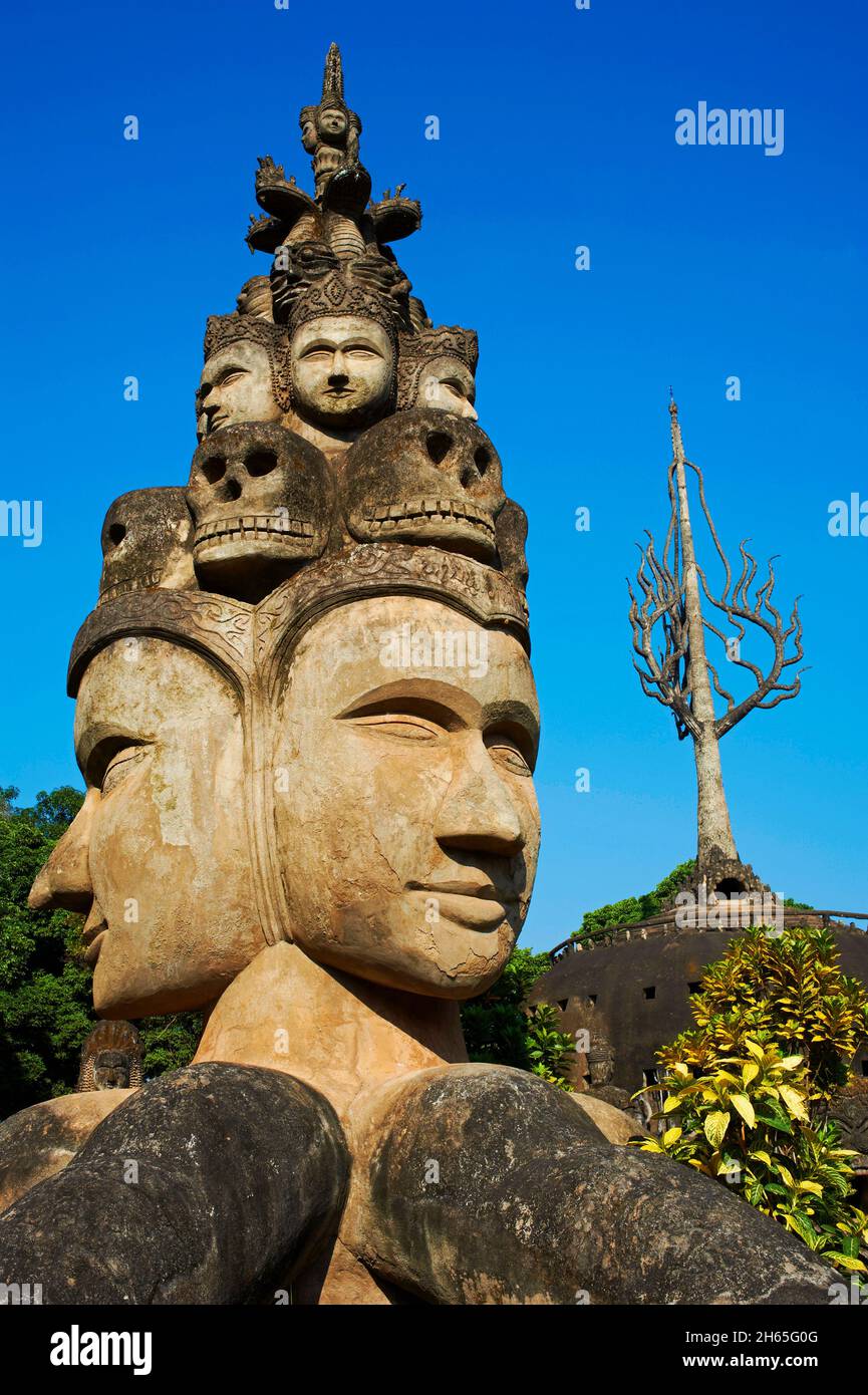 Laos, Provinz de Vientiane, Xieng Khuan, Bouddha Park, 1958, Statue de Bouddha, Skulpturen hindoues et bouddhiques // Laos, Provinz Vientiane, Xi Stockfoto