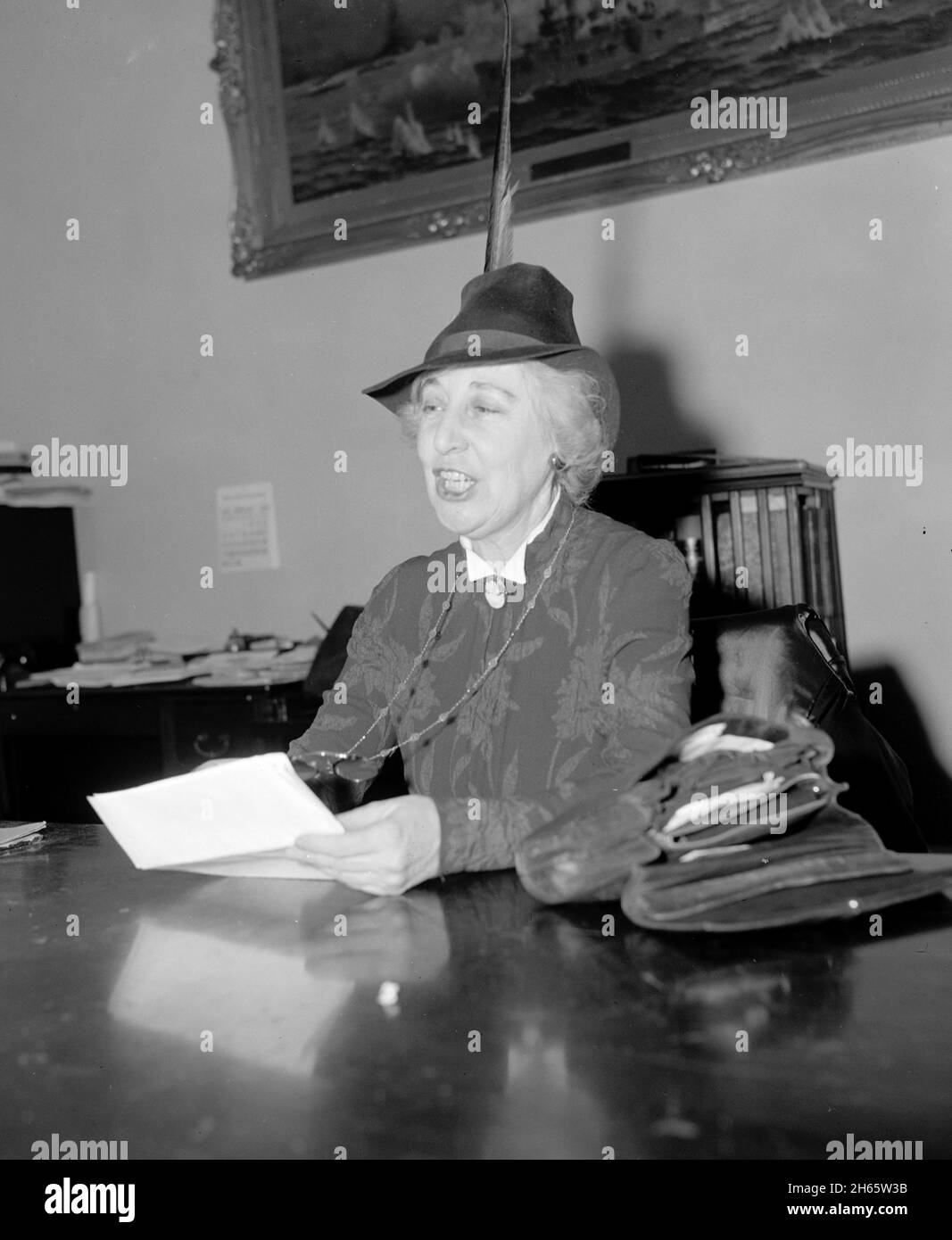 Jeannette Rankin, Jeannette Pickering Rankin (1880 – 1973) amerikanische Politikerin und Frauenrechtlerin und die erste Frau, die in den Vereinigten Staaten ein Bundesamt besetzt hat. Stockfoto
