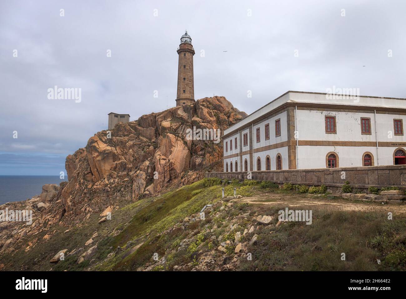 Cabo Vilan Leuchtturm an der Todesküste, Galicien, Spanien Stockfoto