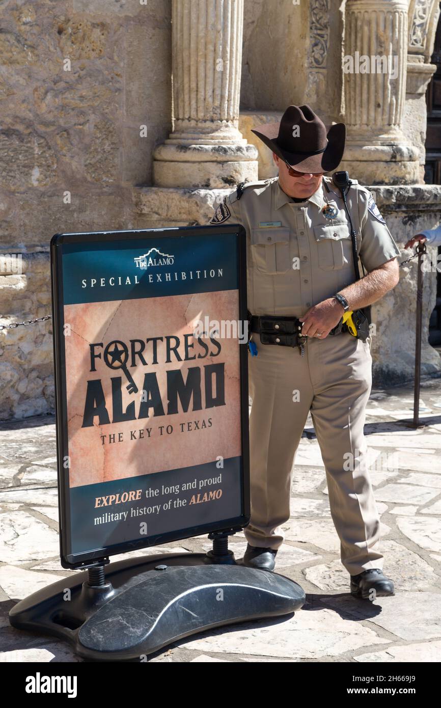 Texas Park Ranger im Alamo Stockfoto