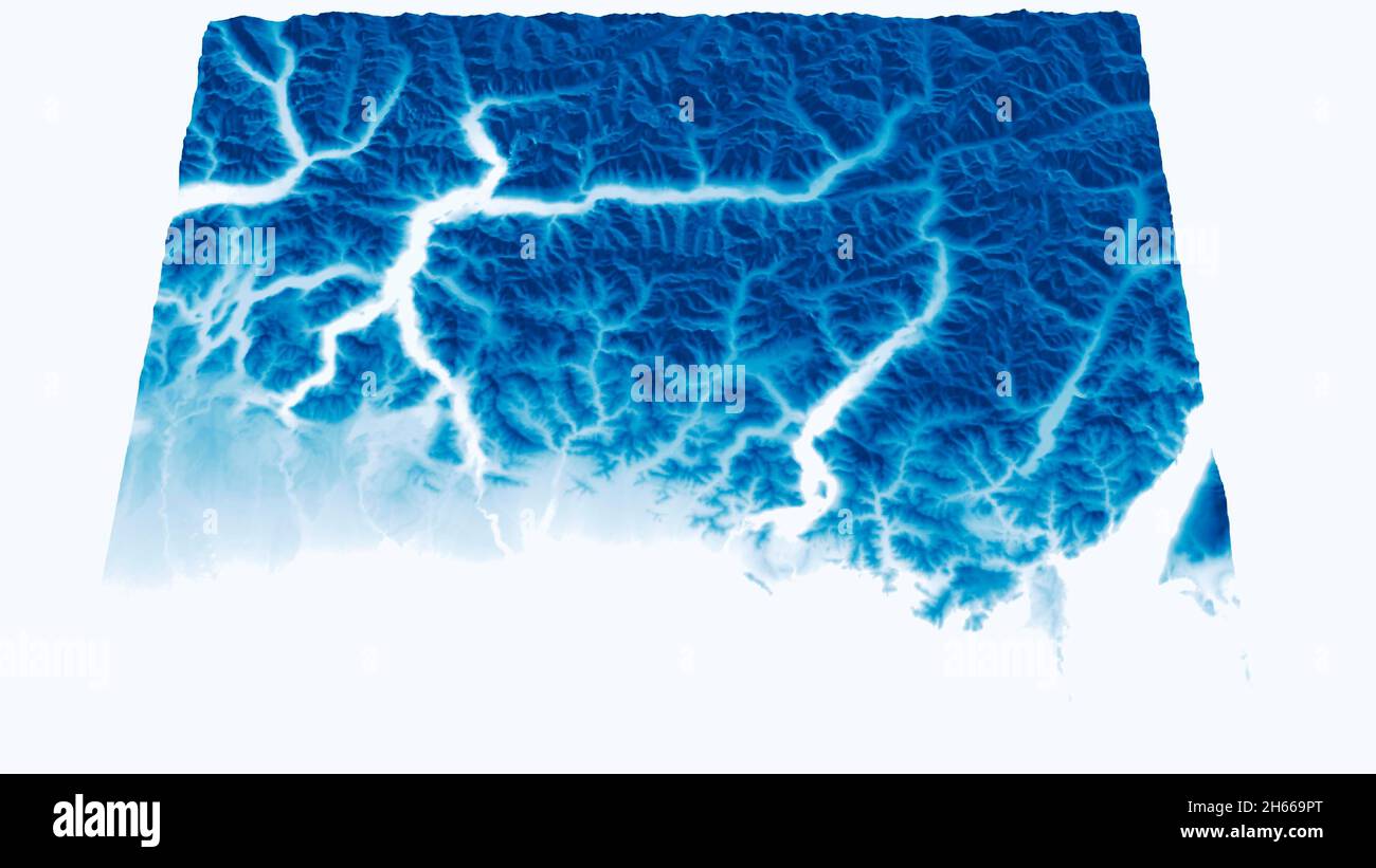 Lombardische Berge, Bergreliefs in der Umgebung von Lecco, Como und Gardasee. Italien. Satellitenansicht. Alpen. Schnee Stockfoto