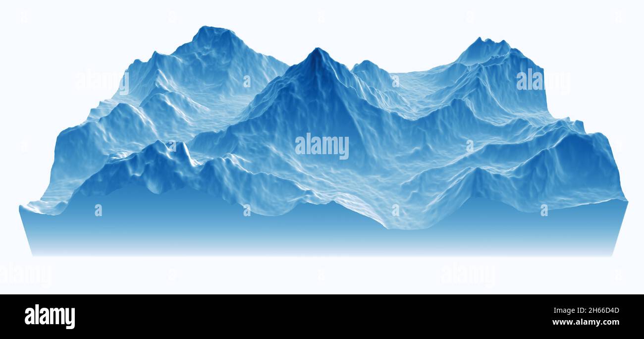 Satellitenansicht des K2, Reliefberge des Himalaya. Der zerklüftete Gipfel mit 8,611m im Karakorum-Bereich, dem zweithöchsten der Welt Stockfoto