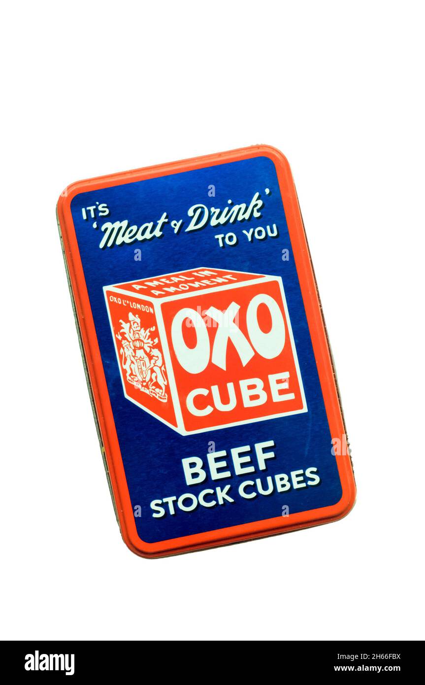Eine Dose Oxo-Würfel. Stockfoto