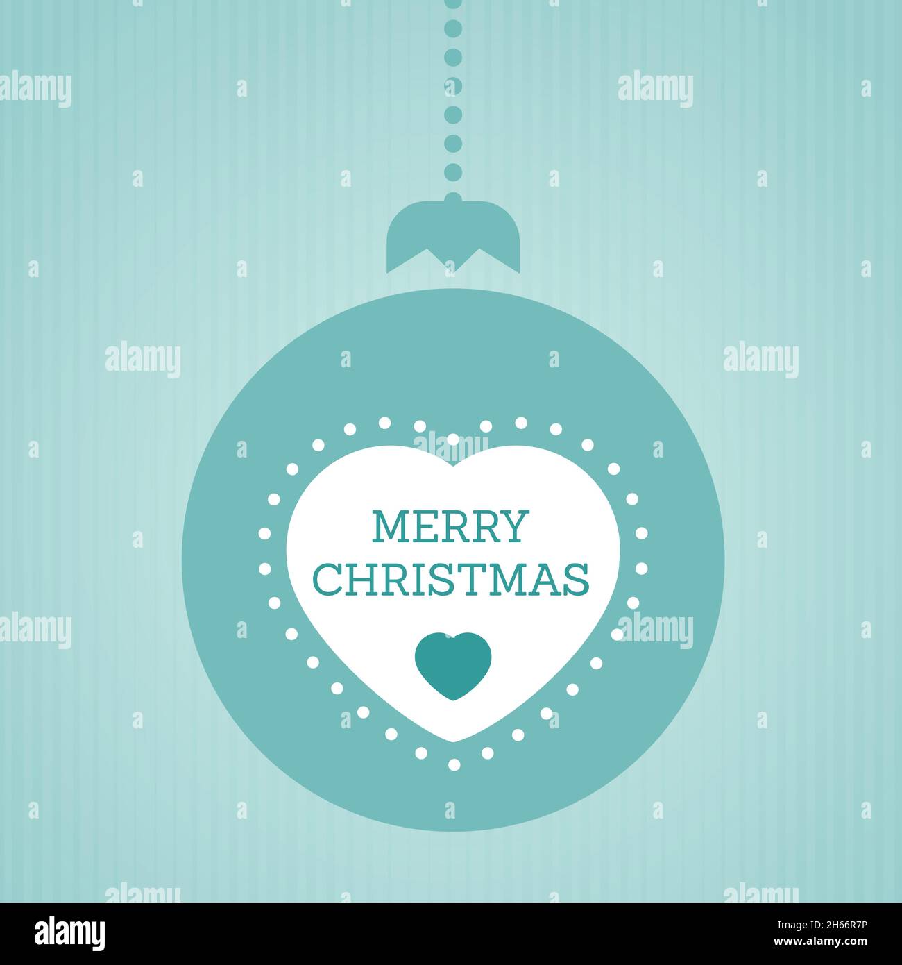 Weihnachtskugel mit dem Text Frohe Weihnachten. Hintergrundinspiration. Vektorgrafik, flaches Design Stock Vektor