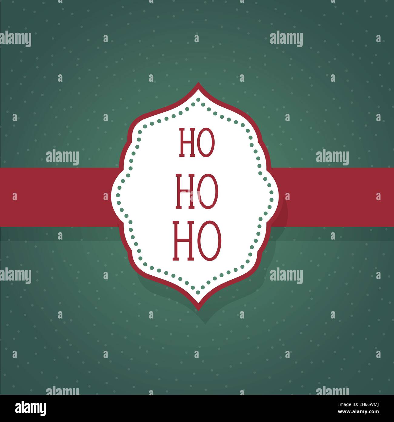 Ho ho ho. Weihnachtliche Inspiration im Hintergrund. Traditionelle Farben. Vektorgrafik, flaches Design Stock Vektor