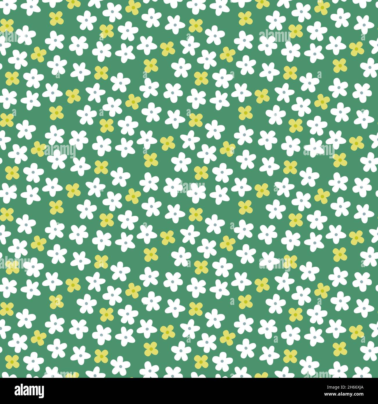 Weiße und gelbe Blumen Muster Hintergrund. Perfekte Beziehung. Stock Vektor