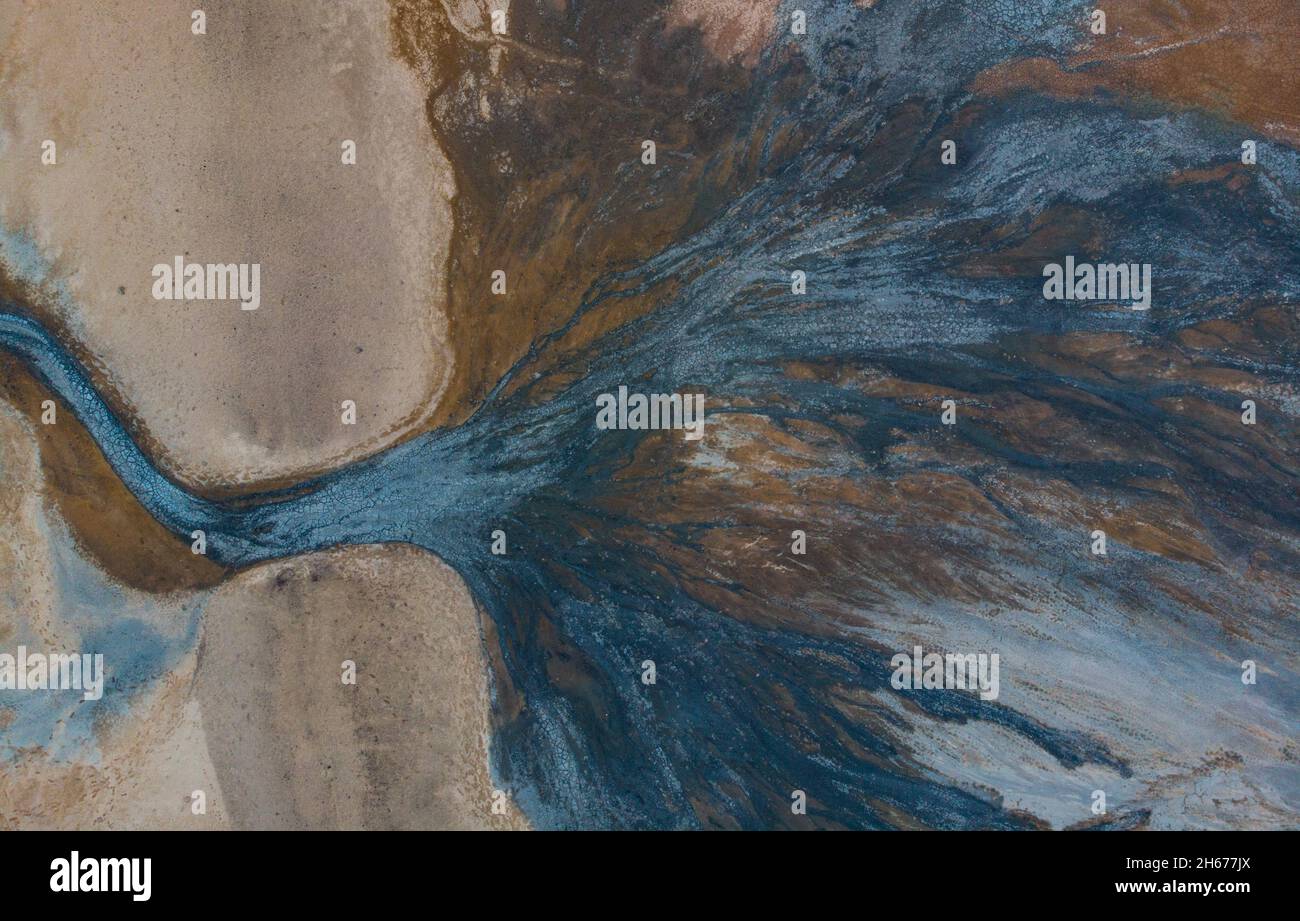 Luftaufnahme des geothermischen Gebiets von Myvatn Stockfoto