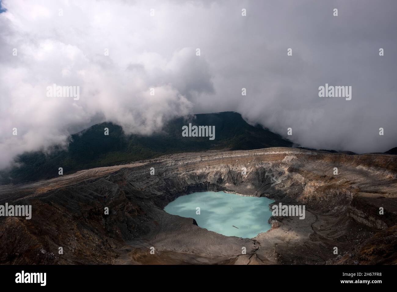 Blick auf den Vulkan Poas in Costa Rica Stockfoto