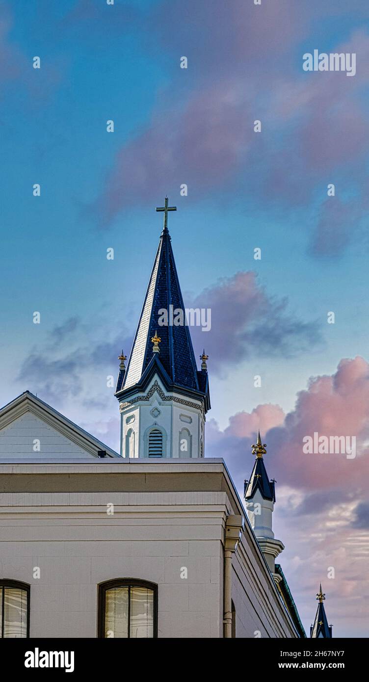 Kirchturm auf der Savannah Kirche Stockfoto