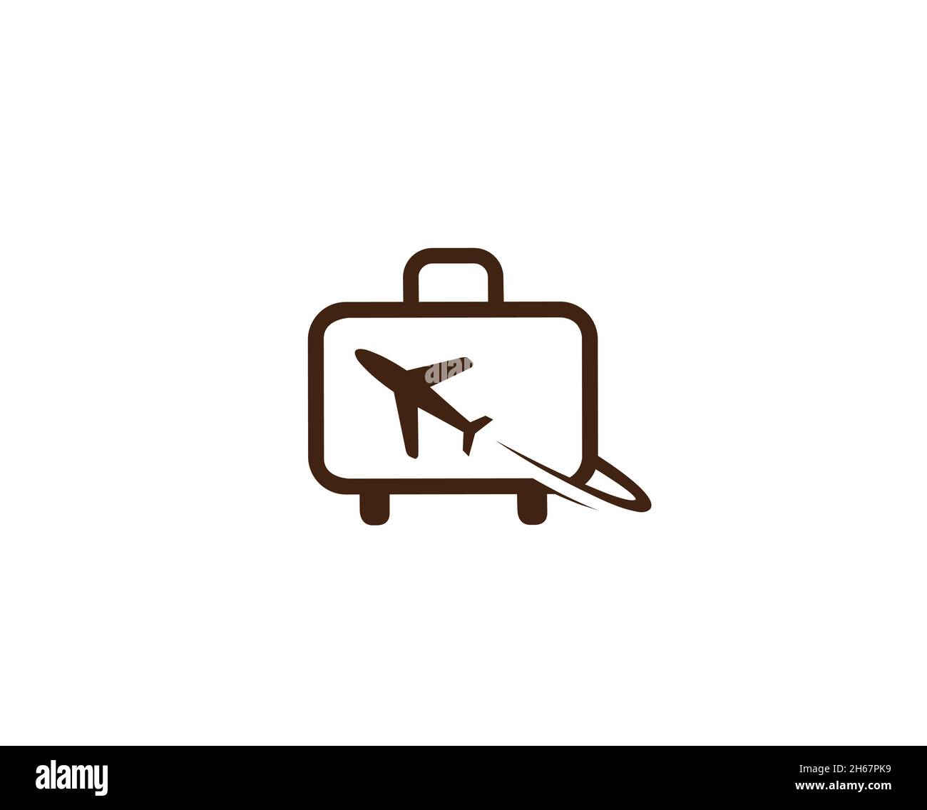 Kreative Koffer Reise Flugzeug Symbol Creative Air Logo Design Illustration Stock Vektor