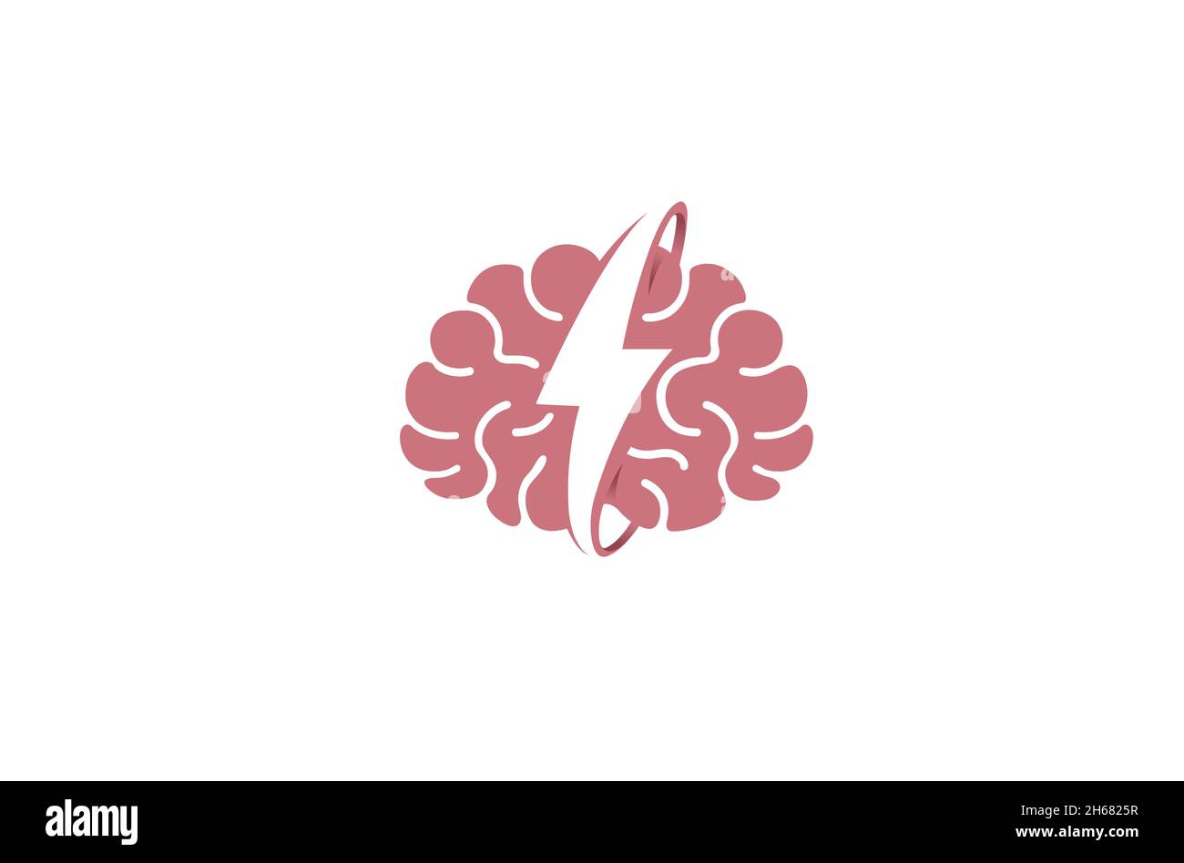 Creative Brain Power Flash Logo Symbol Design Illustration Stock Vektor