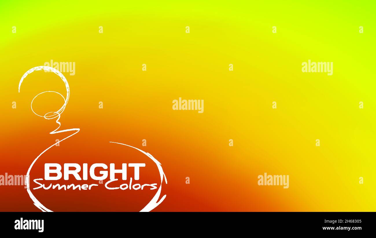 Abstrakter, sehr gesättigter, heller, warmer, unscharfer Hintergrund mit sommerlichen Farbübergängen. Farbenfrohe Vektorgrafiken mit Farbverlauf Stock Vektor