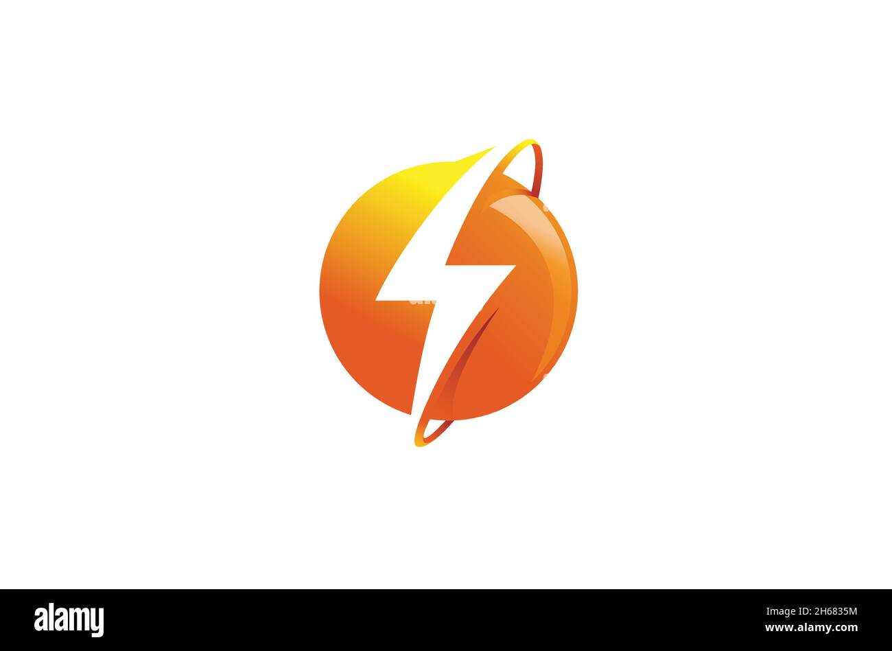 Flash Planet Circle Thunder Logo Vektorgrafik Stock Vektor